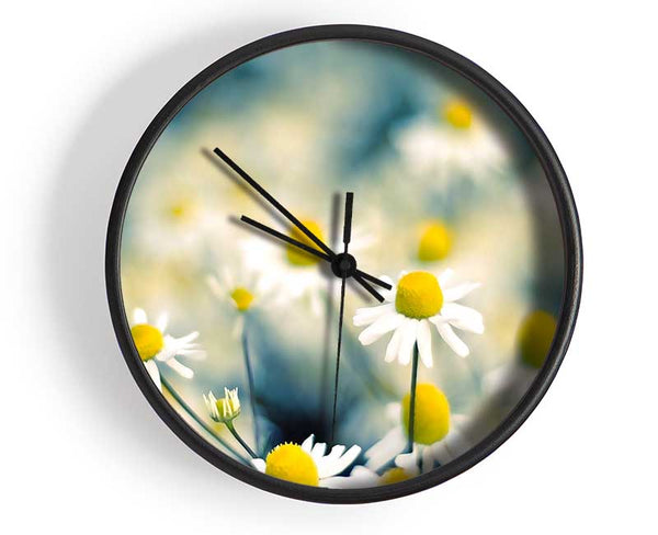 Chamomile Flowers Macro Clock - Wallart-Direct UK