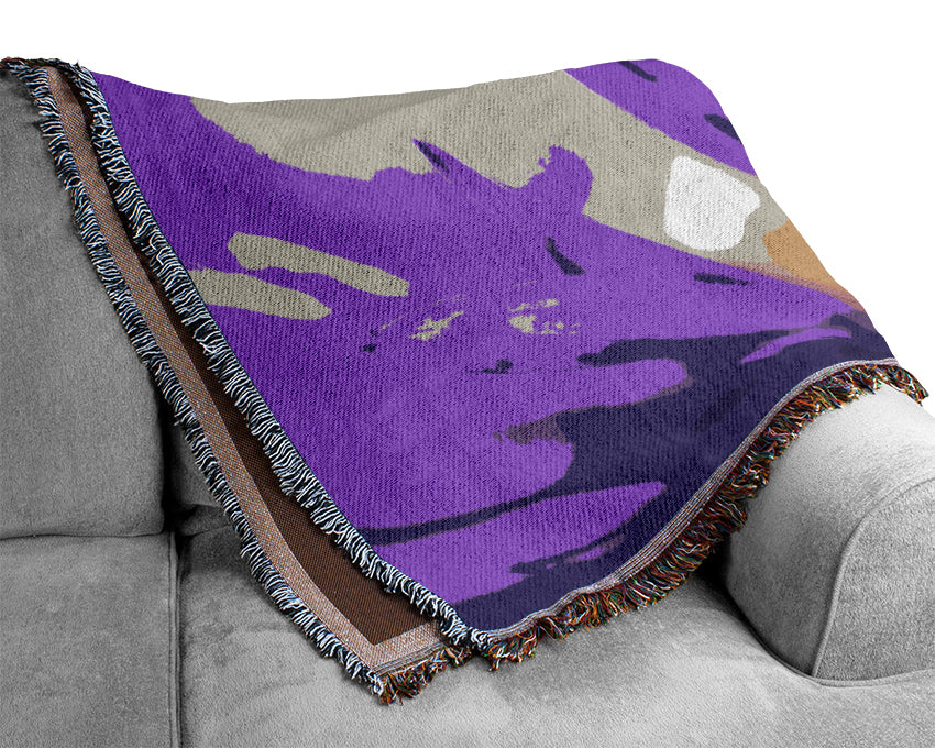 Delicate Purple Petals Woven Blanket