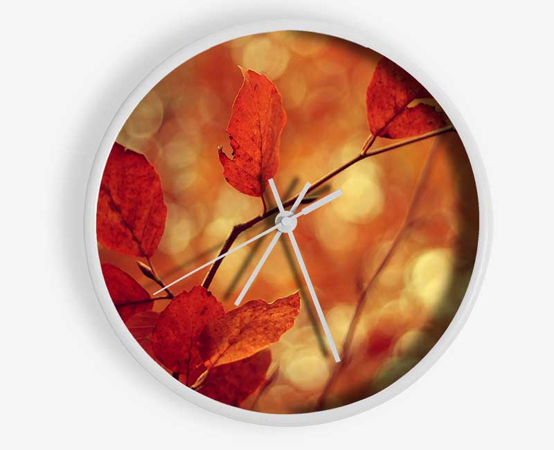 Leaves In Autumn Clock - Wallart-Direct UK