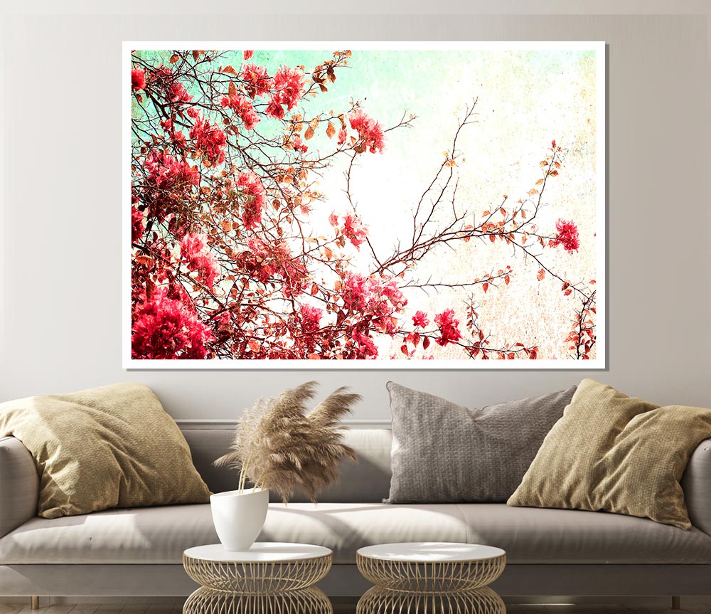 Antique Cherry Blossom Print Poster Wall Art