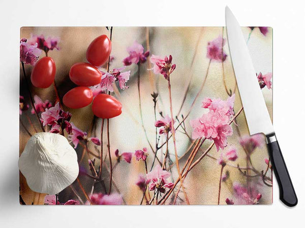 Spring Teasers Glass Chopping Board