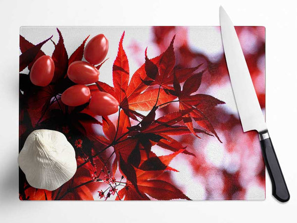 Spring Red Glass Chopping Board