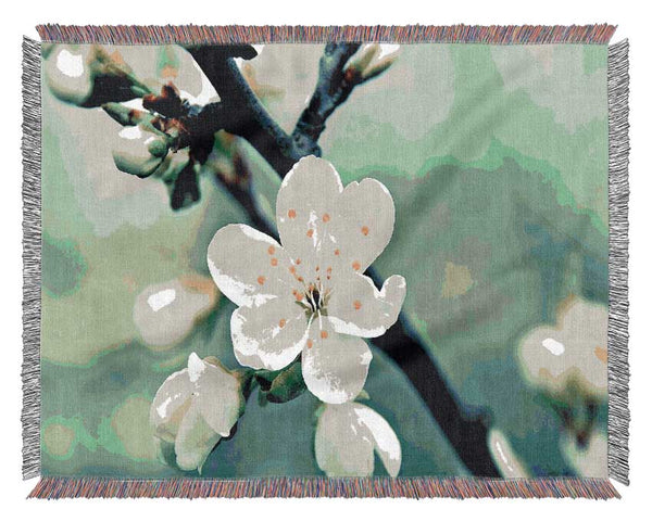 Beautiful Apple Blossom Woven Blanket