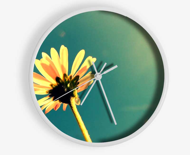 Summer Flower Retro Sunshine Clock - Wallart-Direct UK