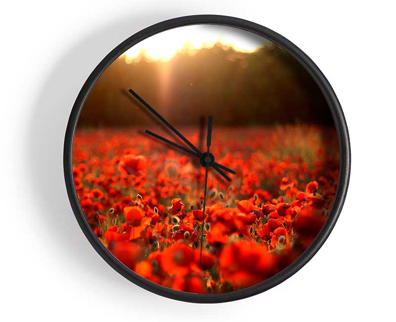 Poppies Meadow Clock - Wallart-Direct UK