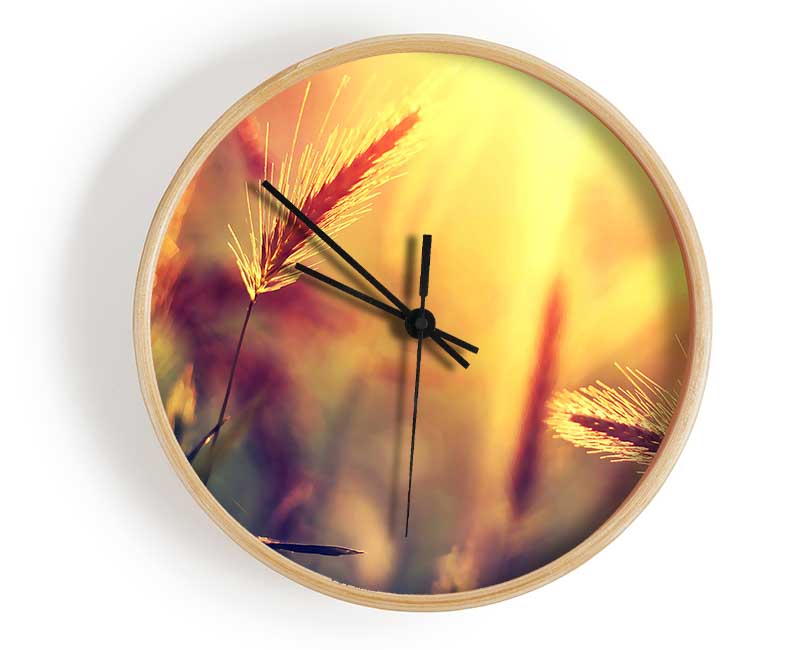 Summer Wheat Field In Golden Light Clock - Wallart-Direct UK