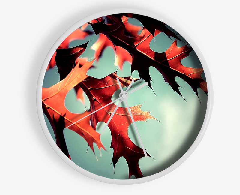 Fall Oak Leaves 2 Clock - Wallart-Direct UK