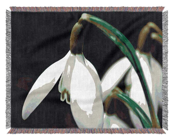 Snowdrop Flower Woven Blanket