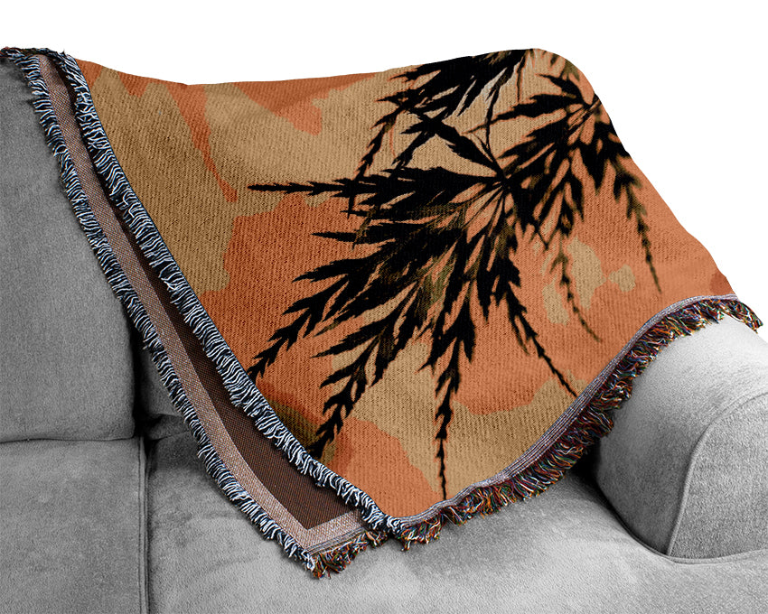 Summer Tree Leaves Woven Blanket