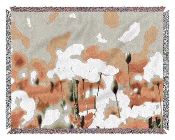 Colourful Summer Flowers Woven Blanket