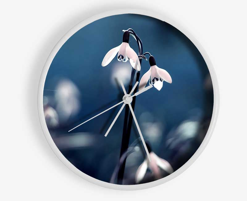 Opened Snowdrops Clock - Wallart-Direct UK