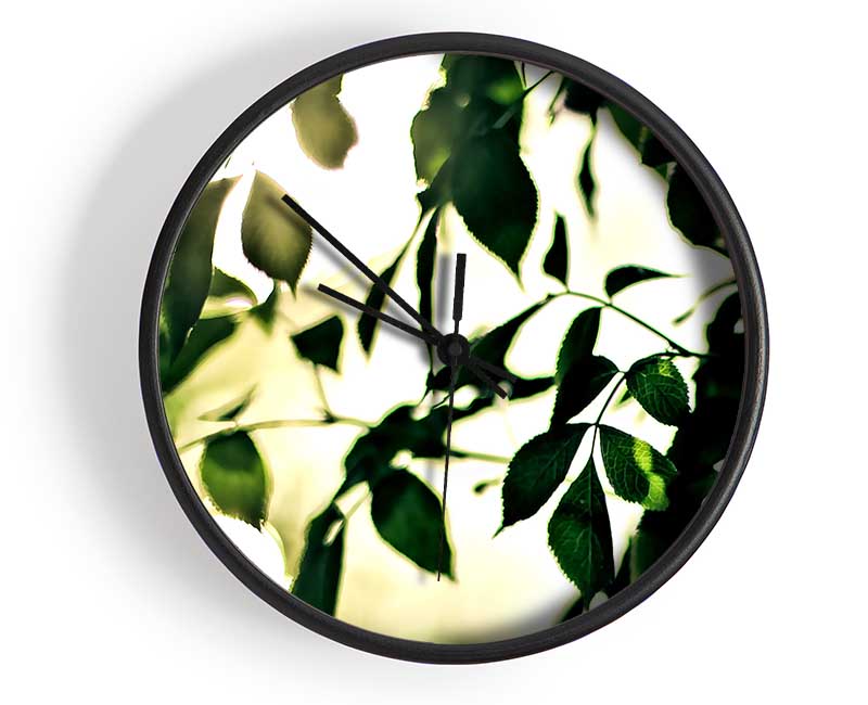 Summer Green Leaves Clock - Wallart-Direct UK