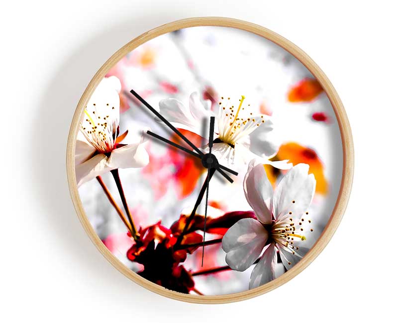 Spring Season Flowers Clock - Wallart-Direct UK