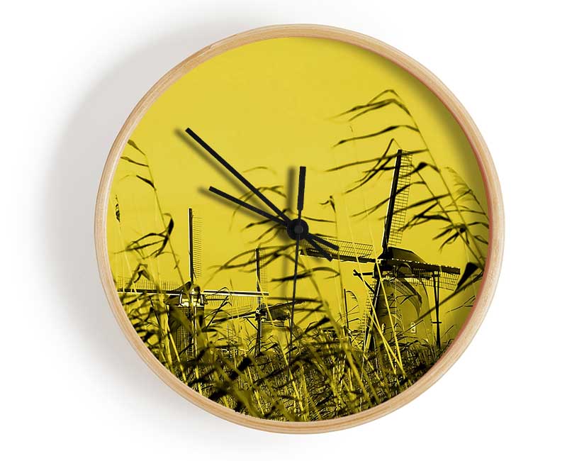 Windmills Clock - Wallart-Direct UK