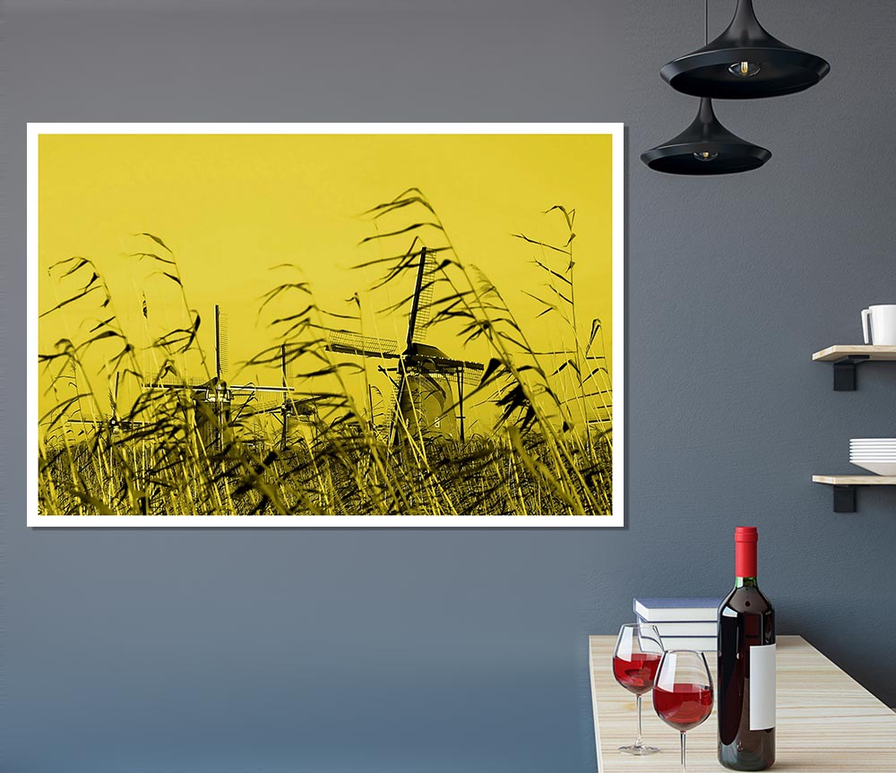 Windmills Print Poster Wall Art