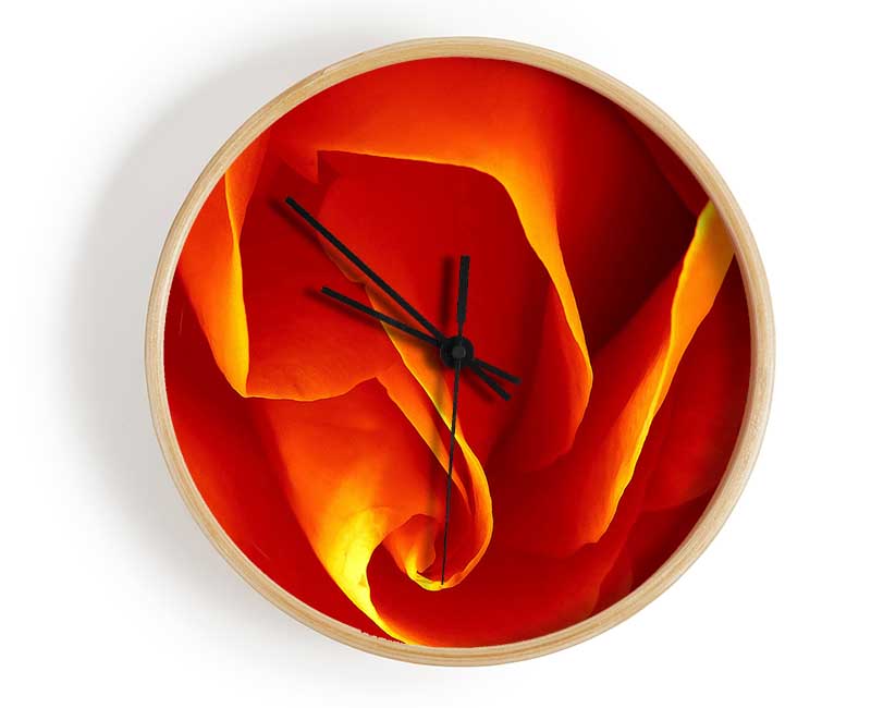 Orange Rose Petals Clock - Wallart-Direct UK