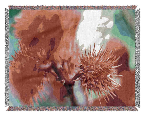 Spikey Flower Heads Woven Blanket