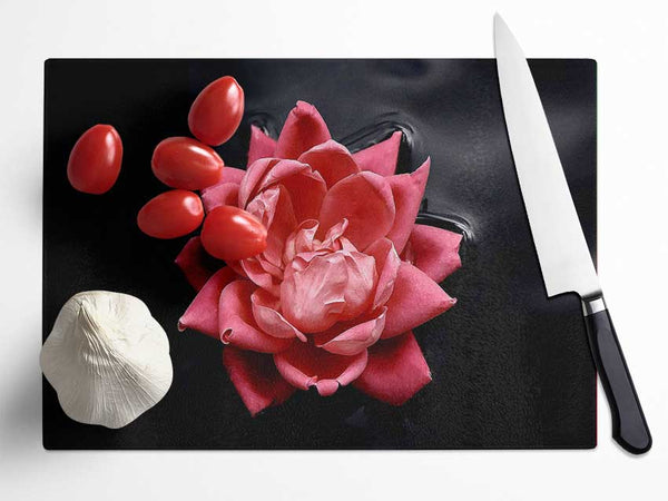 Floating Flower Glass Chopping Board