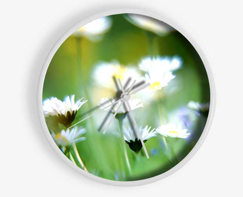 Blurry Daisies Clock - Wallart-Direct UK