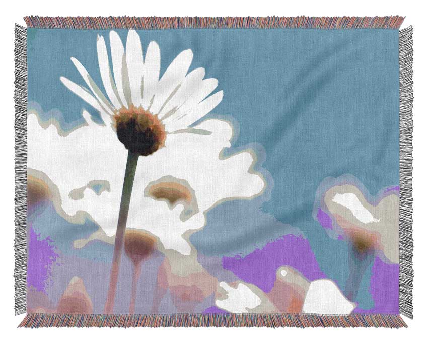 Daisies In The Sky Woven Blanket