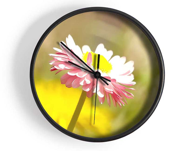 Beautiful Summer Pink Flower Clock - Wallart-Direct UK