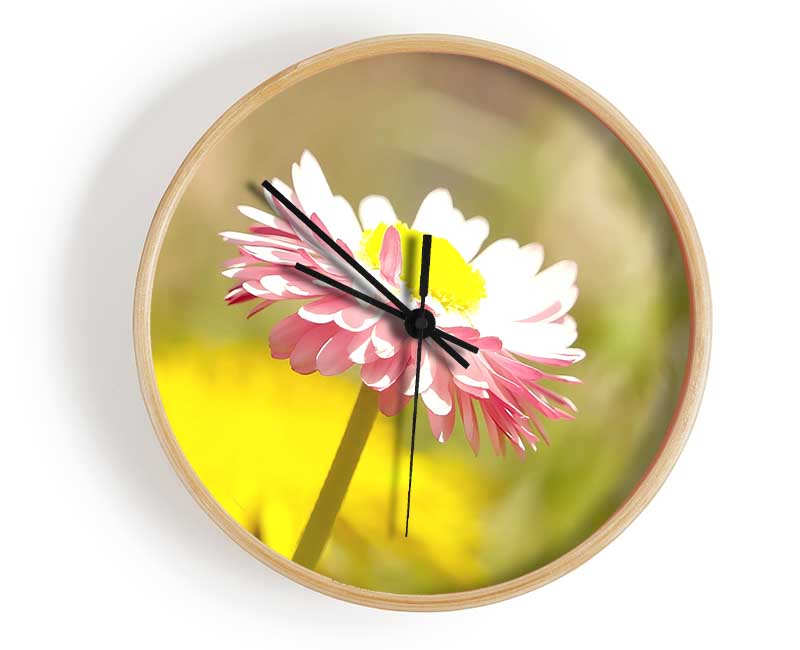 Beautiful Summer Pink Flower Clock - Wallart-Direct UK