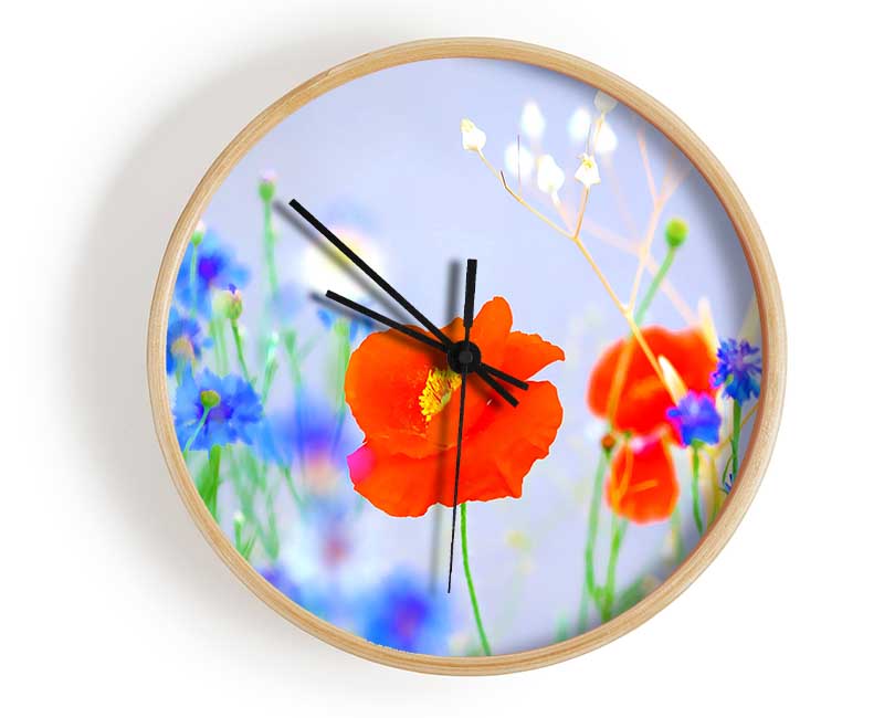 Lovely Poppy Garden Clock - Wallart-Direct UK