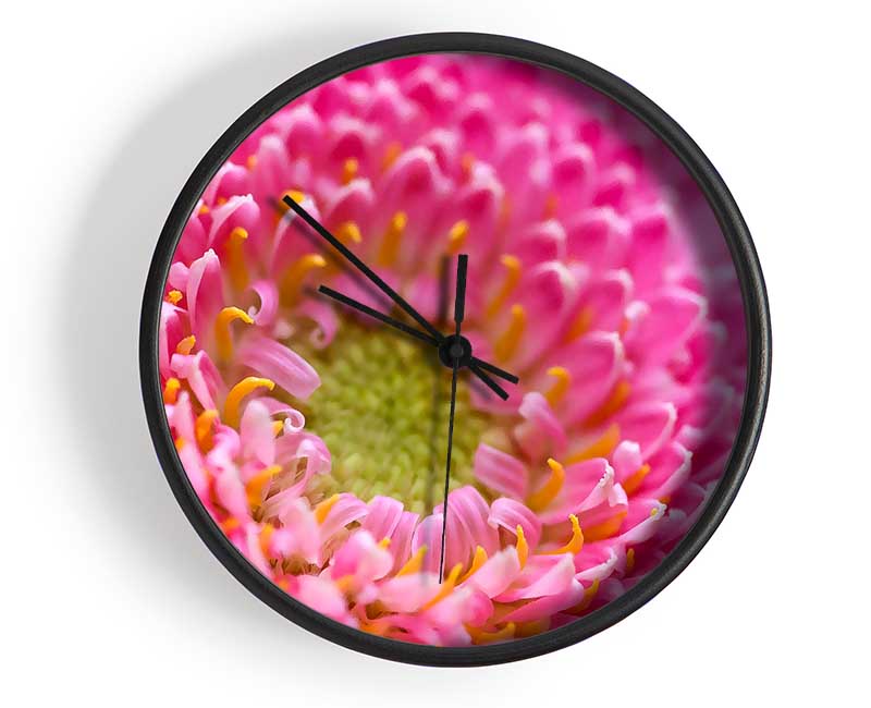 Pink Flower Centre Clock - Wallart-Direct UK