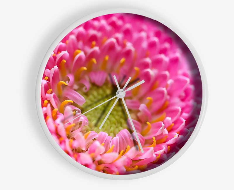 Pink Flower Centre Clock - Wallart-Direct UK