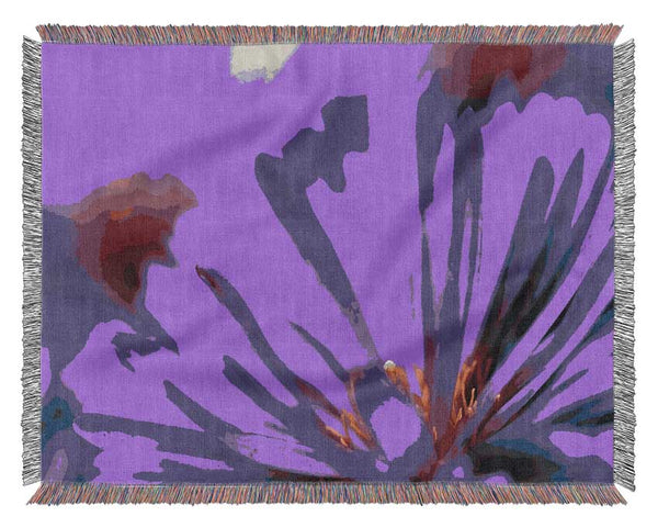 Purple Flower Petals Woven Blanket