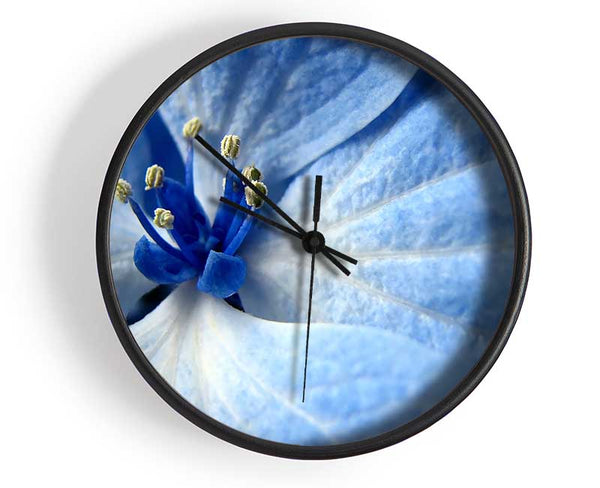 Soft Blue Flower Clock - Wallart-Direct UK