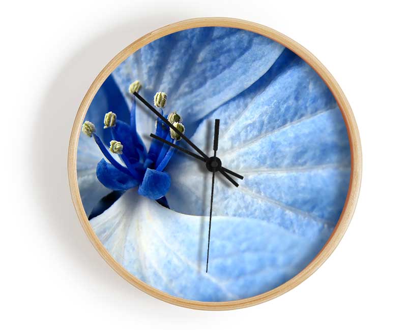 Soft Blue Flower Clock - Wallart-Direct UK