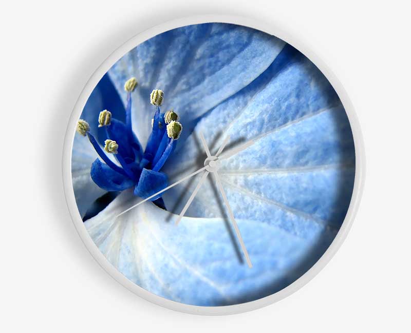 Soft Blue Flower Clock - Wallart-Direct UK