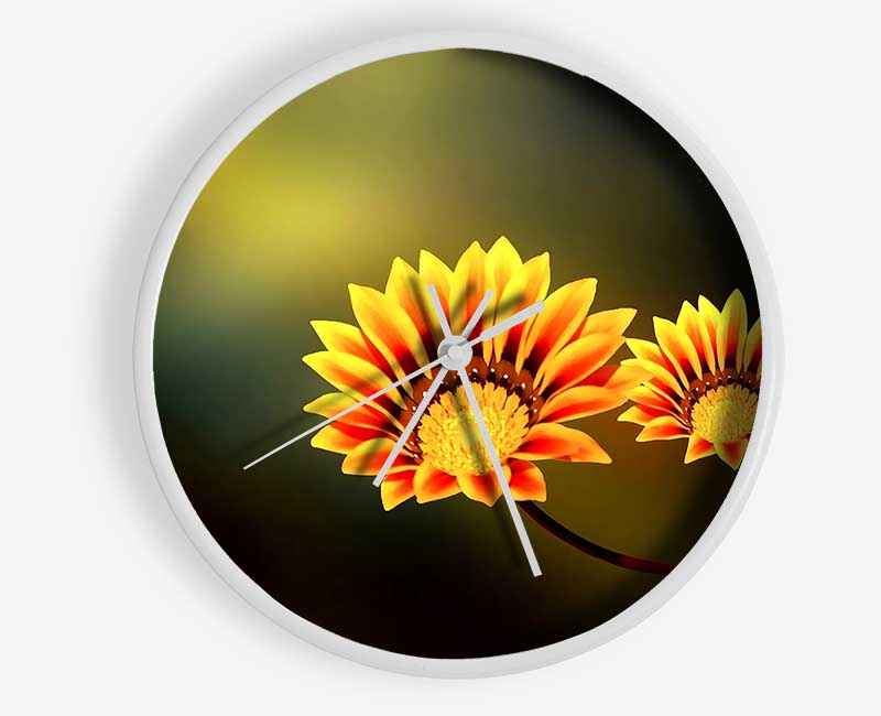 Duo Fire Flowers Clock - Wallart-Direct UK