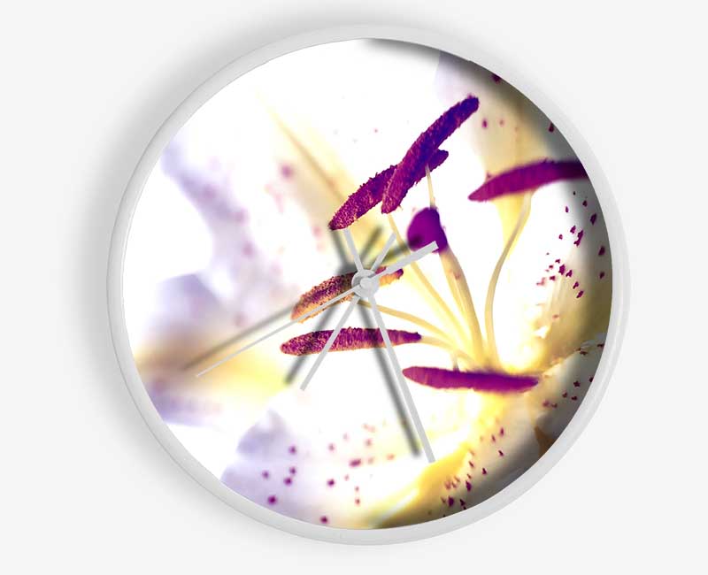 White Tiger Lily Clock - Wallart-Direct UK