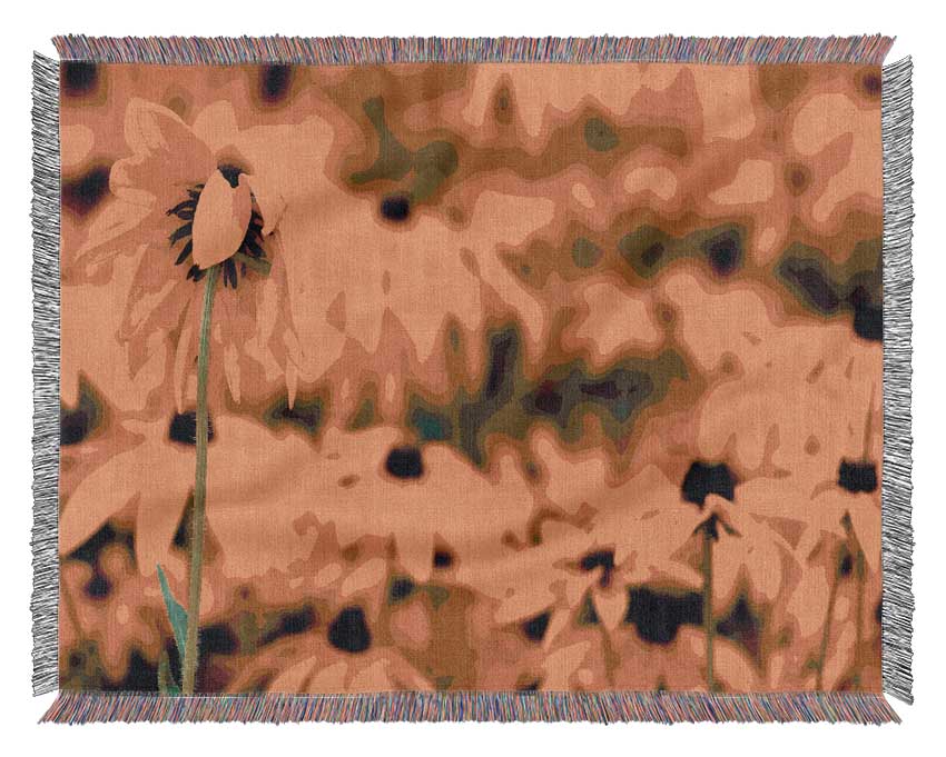 Black Eyed Susan Flowers Woven Blanket