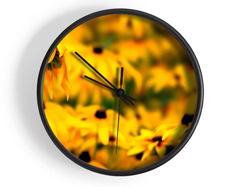 Black Eyed Susan Flowers Clock - Wallart-Direct UK