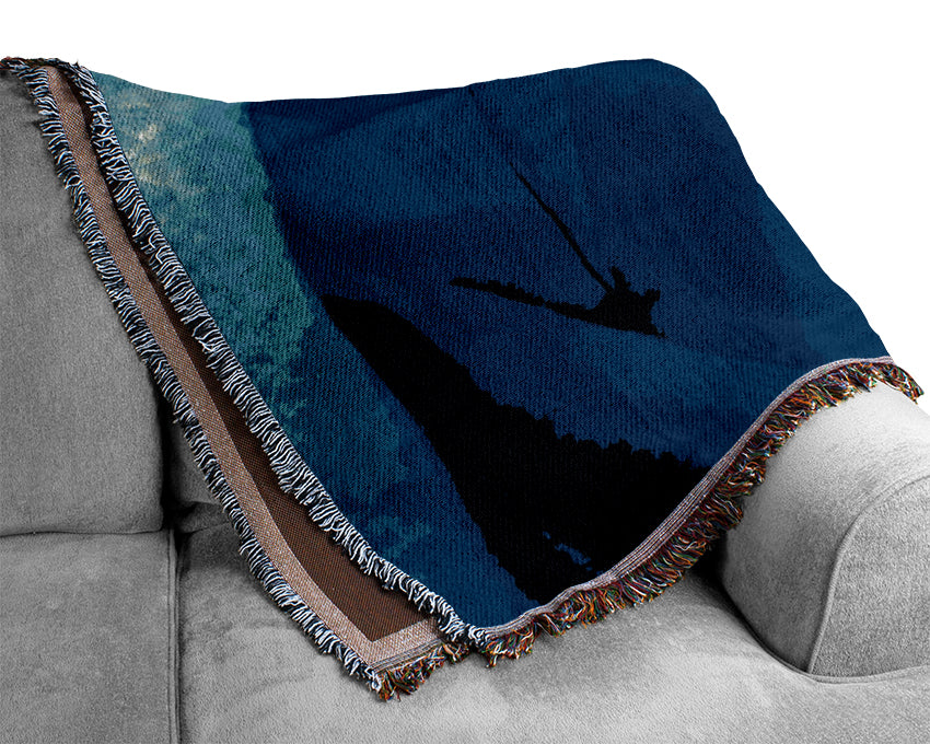 Blue Rose Woven Blanket