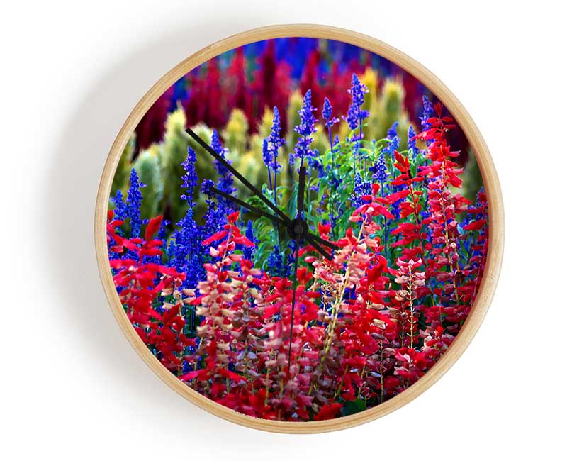 Rainbow Flowers Clock - Wallart-Direct UK