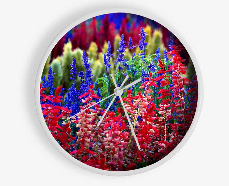 Rainbow Flowers Clock - Wallart-Direct UK