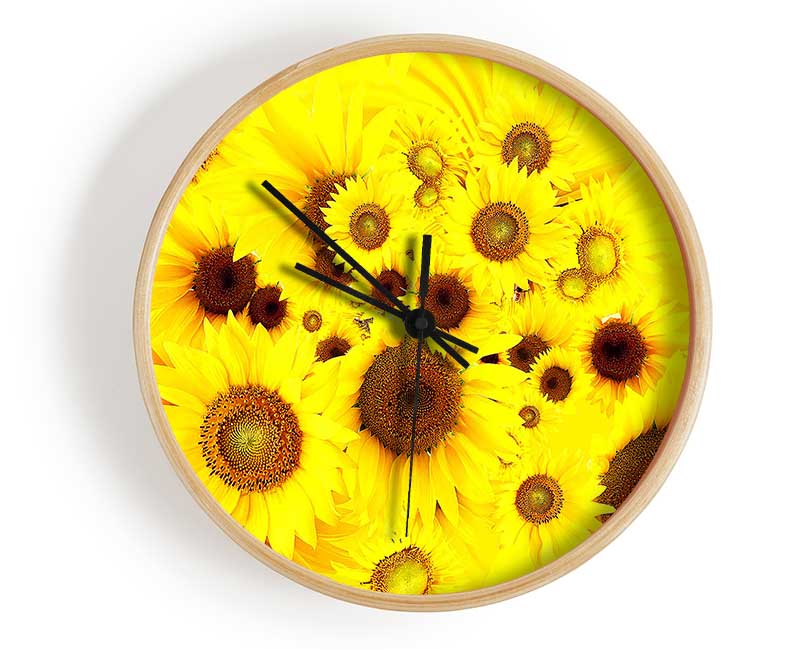 Sunflowers Galore Clock - Wallart-Direct UK