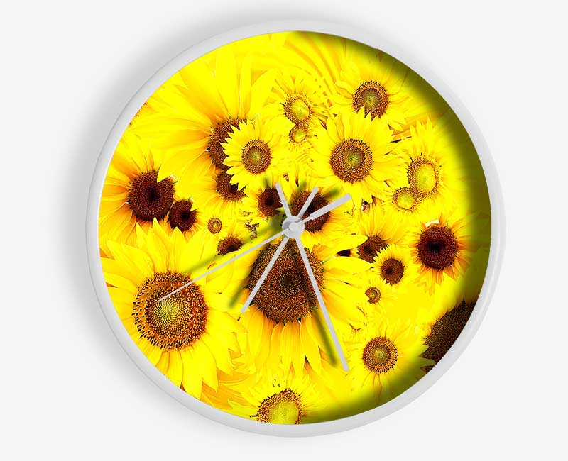 Sunflowers Galore Clock - Wallart-Direct UK