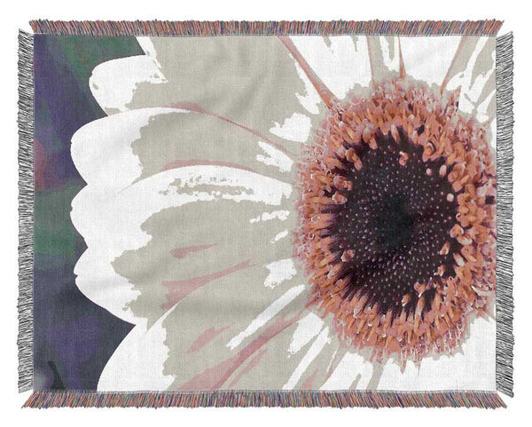 Pink Gerbera Daisy Centre Woven Blanket