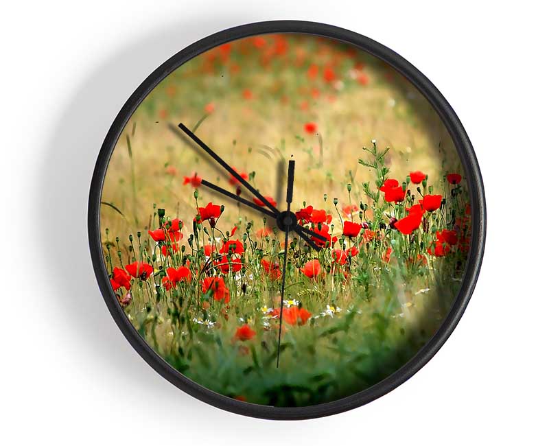 Poppies In The Field Clock - Wallart-Direct UK