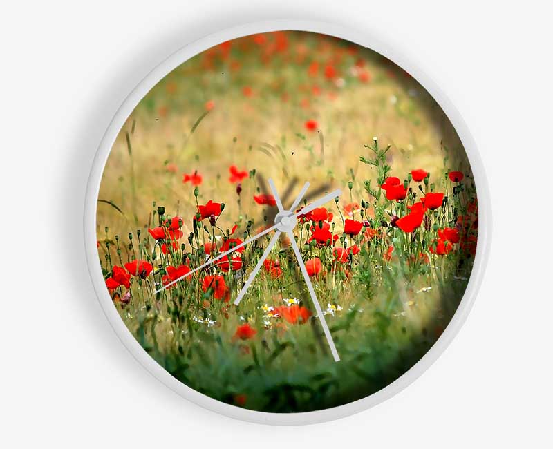 Poppies In The Field Clock - Wallart-Direct UK