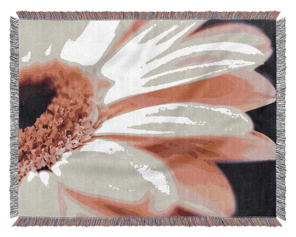 Gerbera Pink Petal Close-up Woven Blanket