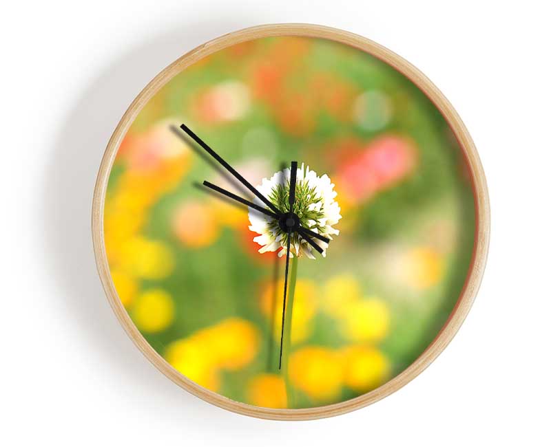 White Clover Clock - Wallart-Direct UK