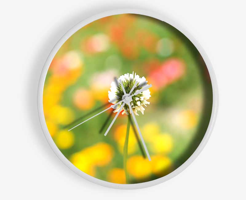 White Clover Clock - Wallart-Direct UK