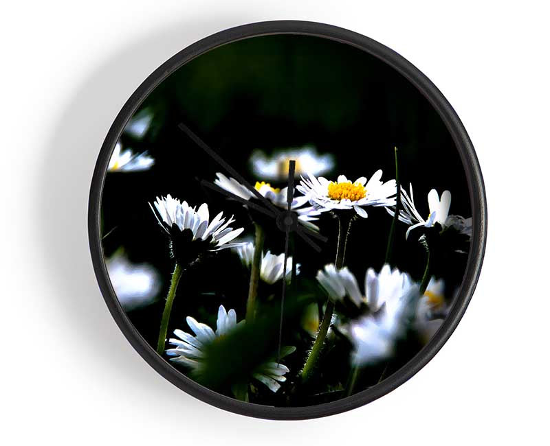 Grass And White Flowers Clock - Wallart-Direct UK