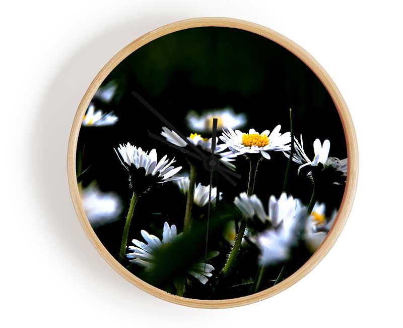 Grass And White Flowers Clock - Wallart-Direct UK